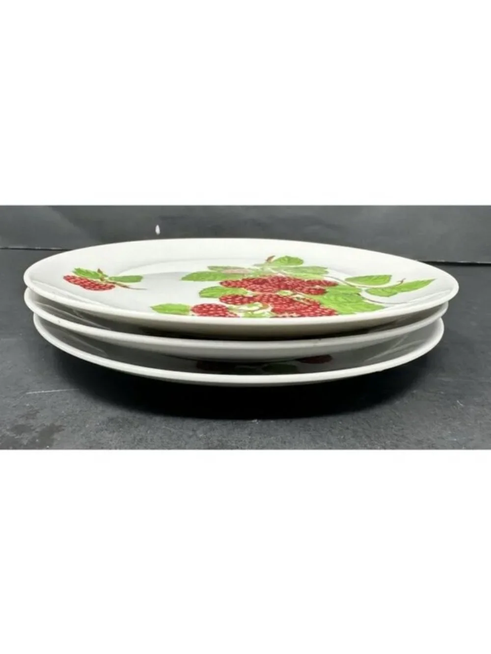 Vtg 1970s SEYMOUR MANN EDA FRAMBOISIER Salad Dessert Plates Set of 3 Raspberries - Picture 4 of 14